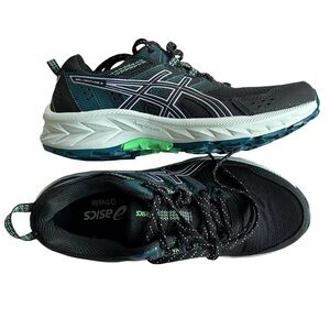 ASICS Women’s Gel Venture 9 Trail Walking Shoes Traction Cushioned Black Aqua 7‎